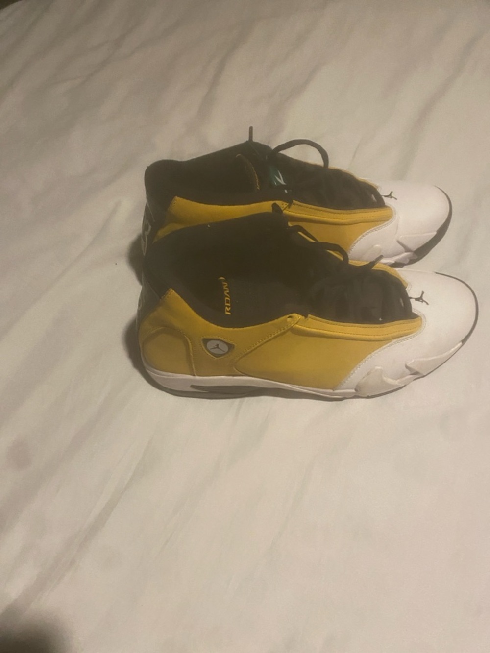 Jordan 14 (Ginger)Men’s Yellow, White and Black Low-Top Sneakers - Picture 3 of 3